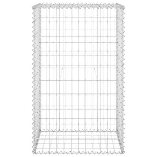 Gabionvæg med dæksler 60x50x100 cm galvaniseret stål