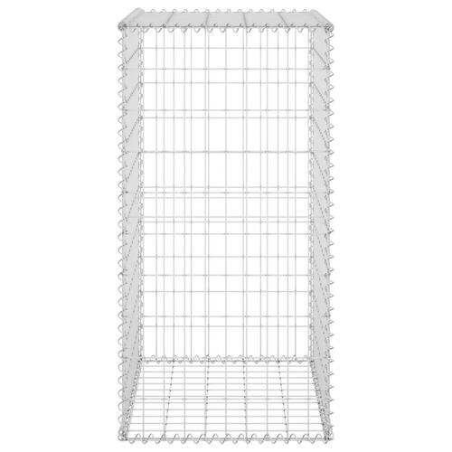 Gabionvæg med dæksler 60x50x100 cm galvaniseret stål