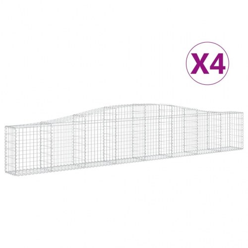 Buede gabionkurve 4 stk. 400x30x60/80 cm galvaniseret jern