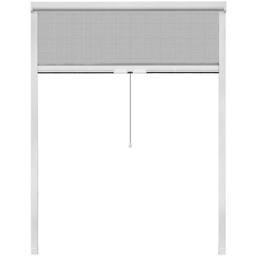 Nedrullelig insektskærm til vinduer 140 x 170 cm hvid