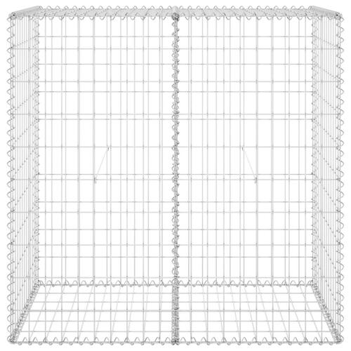 Gabionvæg med dæksler 100x60x100 cm galvaniseret stål