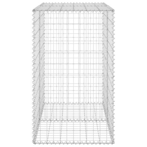 Gabionvæg med dæksler 100x60x100 cm galvaniseret stål