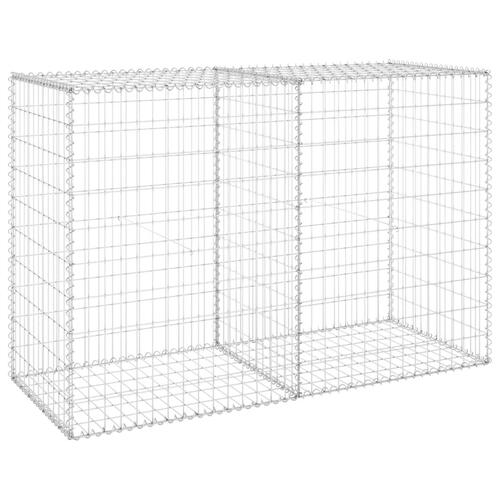 Gabionvæg med dæksler 150x60x100 cm galvaniseret stål