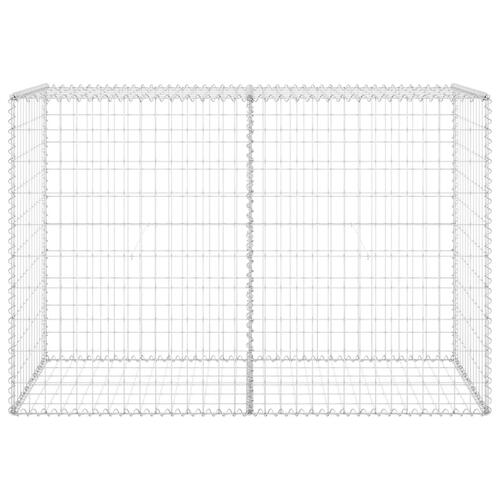 Gabionvæg med dæksler 150x60x100 cm galvaniseret stål