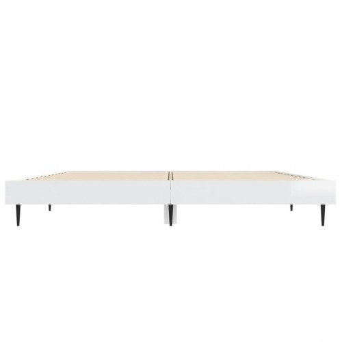 Sengestel 140×190 cm i konstrueret træ - hvid højglans