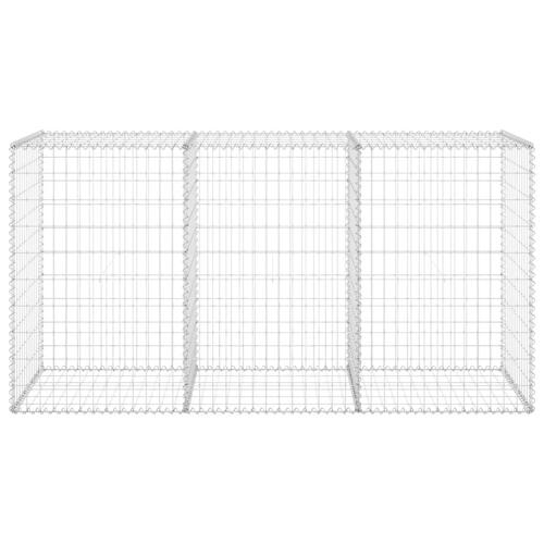 Gabionvæg med dæksler 200x60x100 cm galvaniseret stål