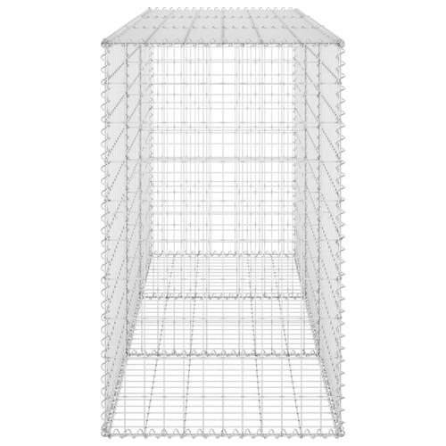 Gabionvæg med dæksler 200x60x100 cm galvaniseret stål