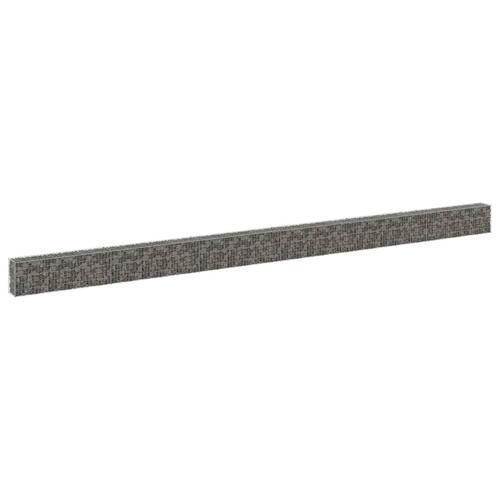 Gabionvæg med dæksler 900x30x50 cm galvaniseret stål