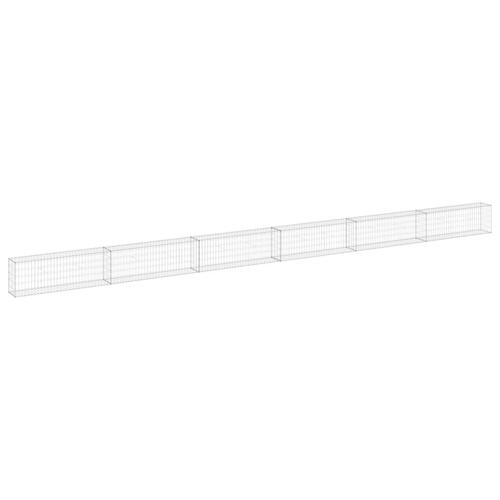Gabionvæg med dæksler 900x30x50 cm galvaniseret stål