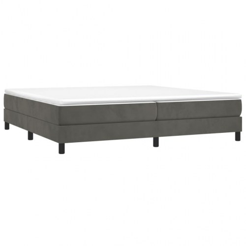 Boxspring sengeramme i fløjl - mørkegrå 200 x 200 cm