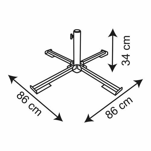Fod for strandparasol Aktive 86 x 34 x 86 cm Sort Metal (2 enheder)