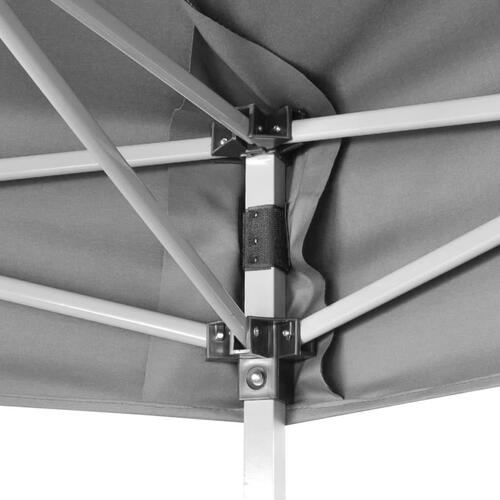 Sekskantet foldbart pop-op-festtelt 3,6x3,1 m grå