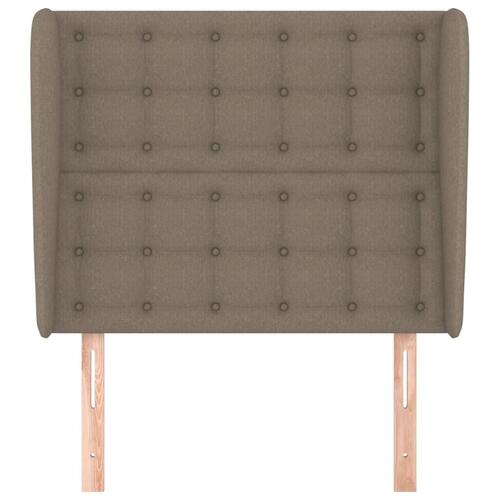 Sengegavl med kanter 83x23x118/128 cm stof gråbrun