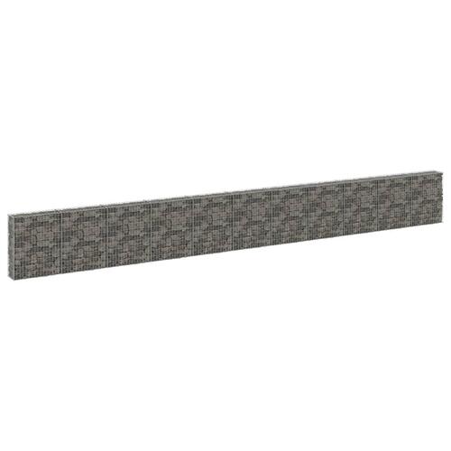 Gabionvæg med dæksler 900x30x100 cm galvaniseret stål