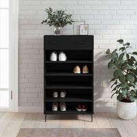 Skoreol 60x35x105 cm konstrueret træ sort