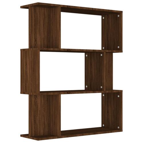 Bogreol/rumdeler 80x24x96 cm konstrueret træ brun eg