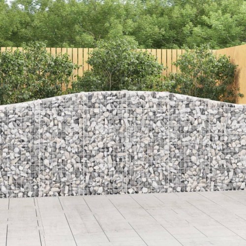 Buede gabionkurve 2 stk. - 400×30×100/120 cm i galvaniseret jern