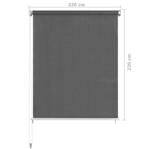 Udendørs rullegardin 220x230 cm antracitgrå