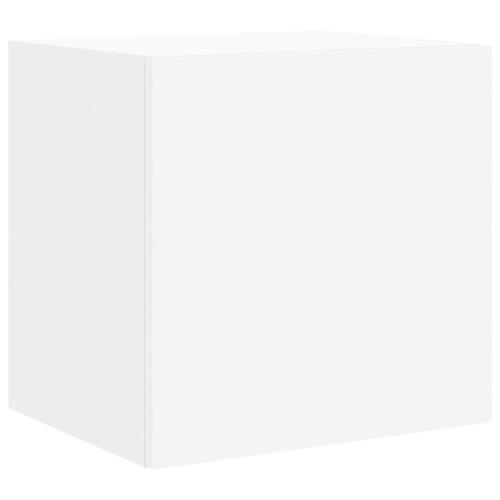 Væghængt tv-bord med LED-lys 40,5x35x40 hvid