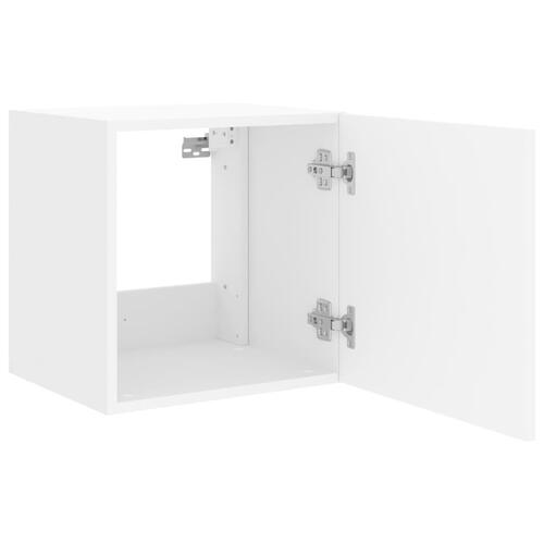 Væghængt tv-bord med LED-lys 40,5x35x40 hvid
