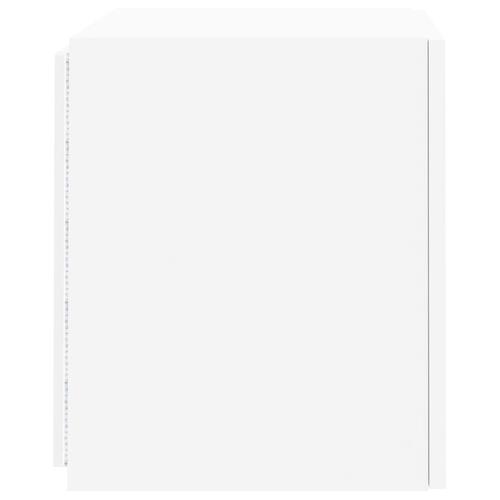 Væghængt tv-bord med LED-lys 40,5x35x40 hvid
