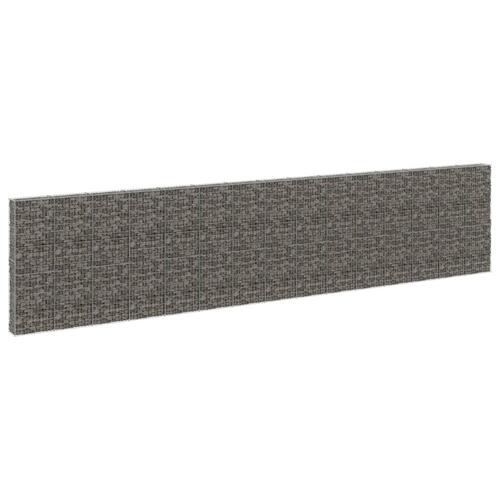 Gabionvæg med dæksler 900x30x200 cm galvaniseret stål