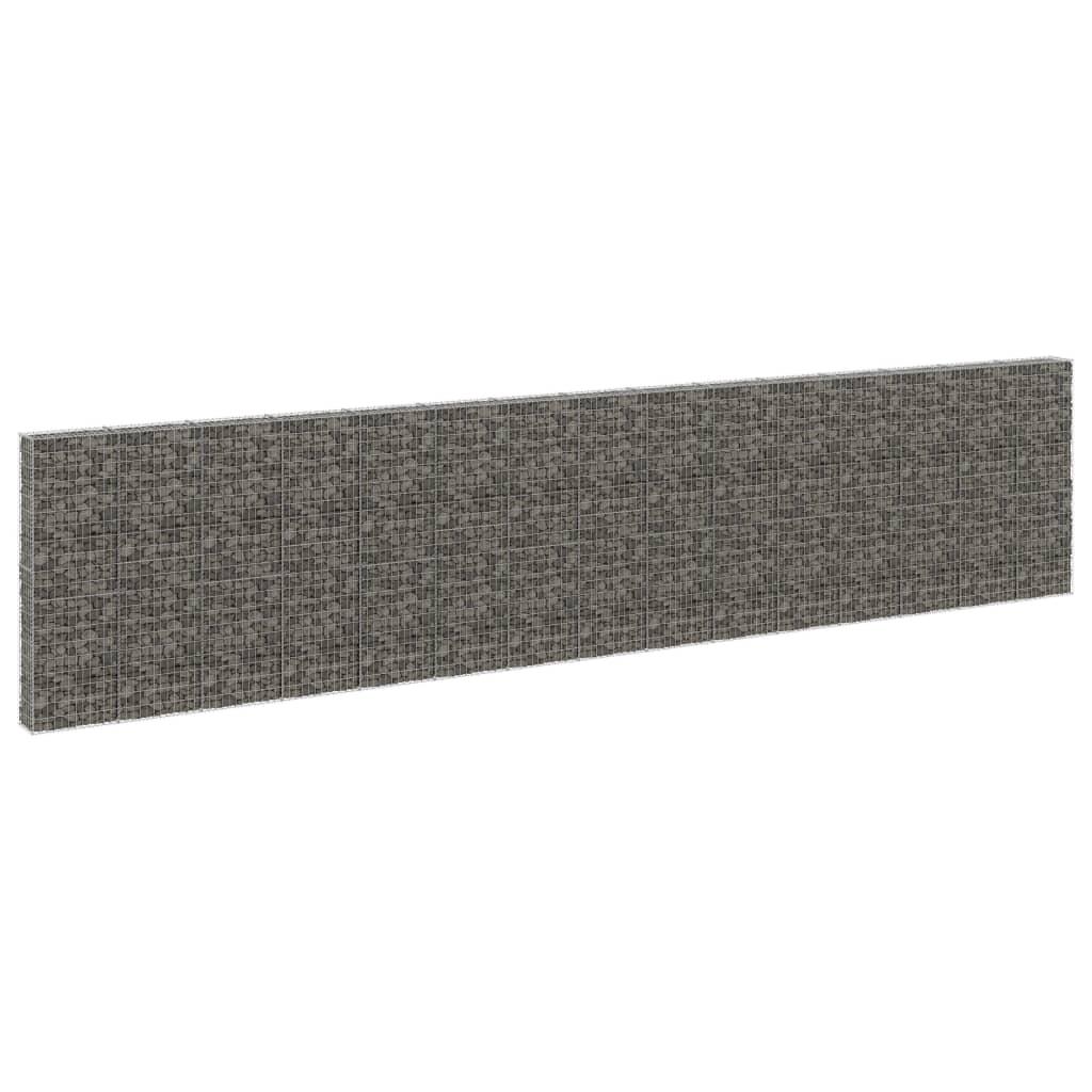 Gabionvæg med dæksler 900x30x200 cm galvaniseret stål