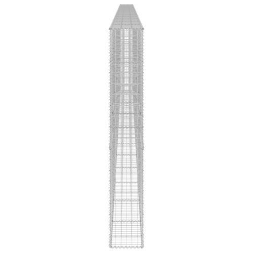 Gabionvæg med dæksler 900x30x200 cm galvaniseret stål