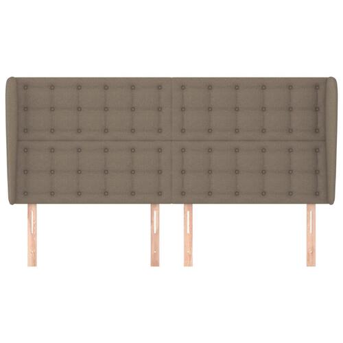Sengegavl med kanter 163x23x118/128 cm stof gråbrun