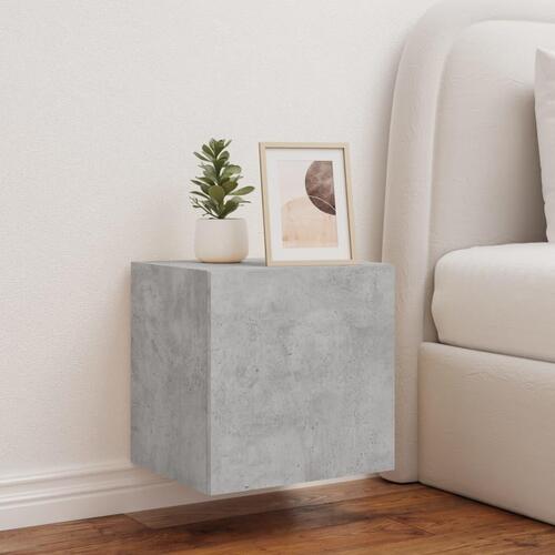 Væghængt tv-bord med LED-lys 40,5x35x40 cm betongrå