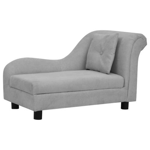 Hundesofa med pude 83x44x44 cm plys grå