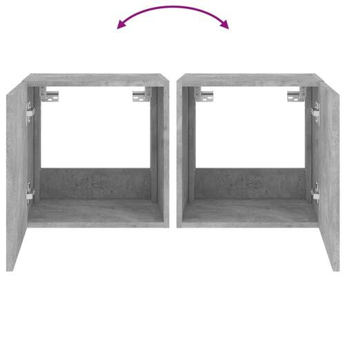 Væghængt tv-bord med LED-lys 40,5x35x40 cm betongrå