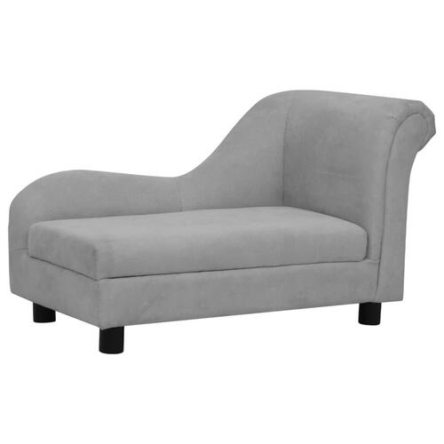 Hundesofa med pude 83x44x44 cm plys grå
