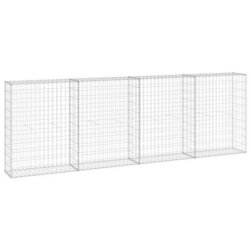 Gabionvæg med dæksler 300x30x100 cm galvaniseret stål