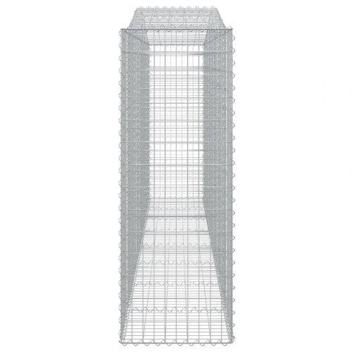 Buede gabionkurve - 5 stk., 400 × 50 × 140/160 cm, galvaniseret jern