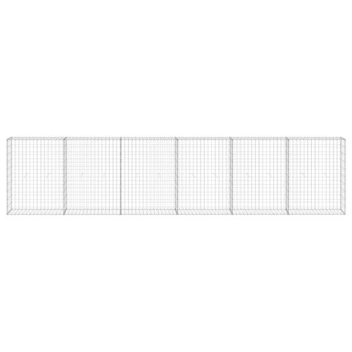 Gabionvæg med dæksler 300x30x100 cm galvaniseret stål