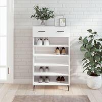 Skoreol 60x35x105 cm konstrueret træ hvid højglans