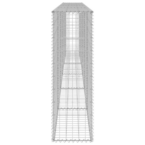 Gabionvæg med dæksler 300x30x100 cm galvaniseret stål