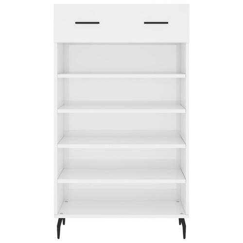 Skoreol 60x35x105 cm konstrueret træ hvid højglans