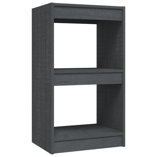 Bogreol 40x30x71,5 cm massivt fyrretræ grå