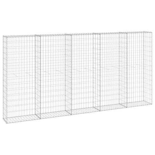 Gabionvæg med dæksler 300x30x150 cm galvaniseret stål