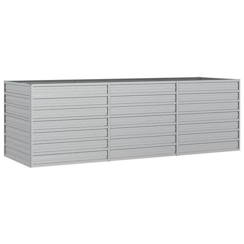 Højbed 240x80x77 cm galvaniseret stål sølvfarvet