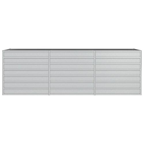 Højbed 240x80x77 cm galvaniseret stål sølvfarvet