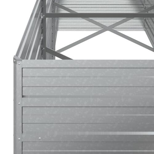 Højbed 240x80x77 cm galvaniseret stål sølvfarvet