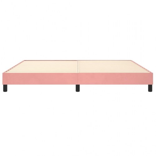 Boxspring sengeramme 200×200 cm i fløjl - lyserød