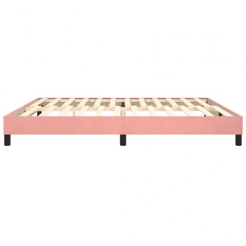 Boxspring sengeramme 200×200 cm i fløjl - lyserød