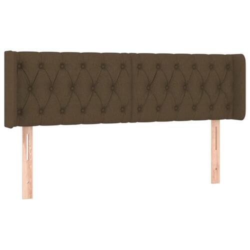 Sengegavl med kanter 147x16x78/88 cm stof mørkebrun