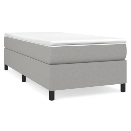 Boxspring sengeramme i stof - lysegrå 90 x 190 cm