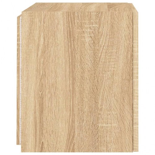 Væghængt tv-bord med LED-lys 40,5 x 35 x 40 cm - sonoma-eg