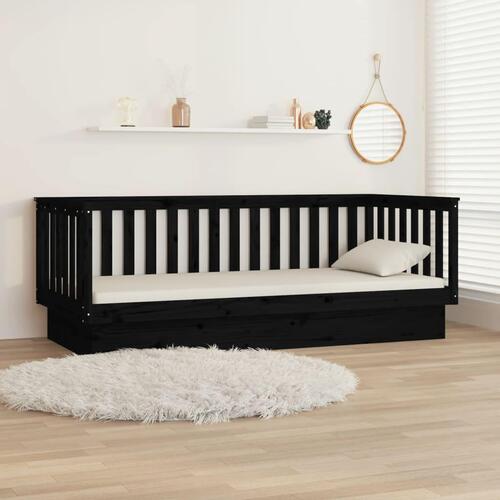 Daybed 90x200 cm massivt fyrretræ sort